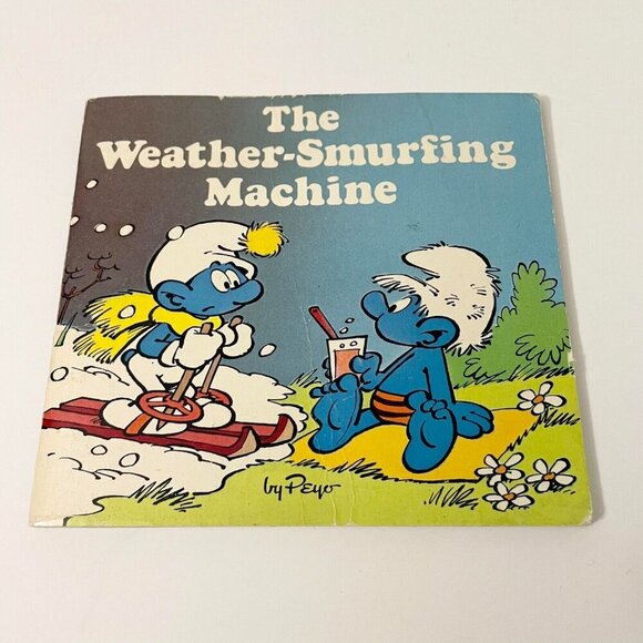 Vintage 1982 Smurf Book The Weather Smurfing Machine Peyo - Picture 1 of 16